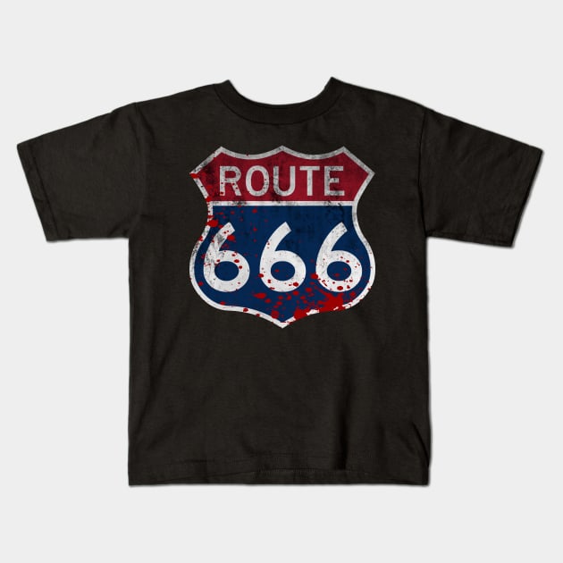 Route 666 Kids T-Shirt by Plastiqa